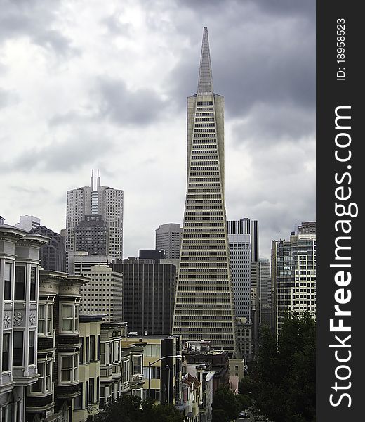 San Francisco skyline, looking downtown