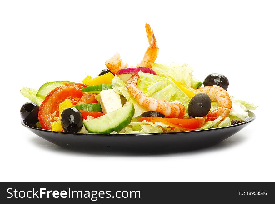 Appetizing salad on white background