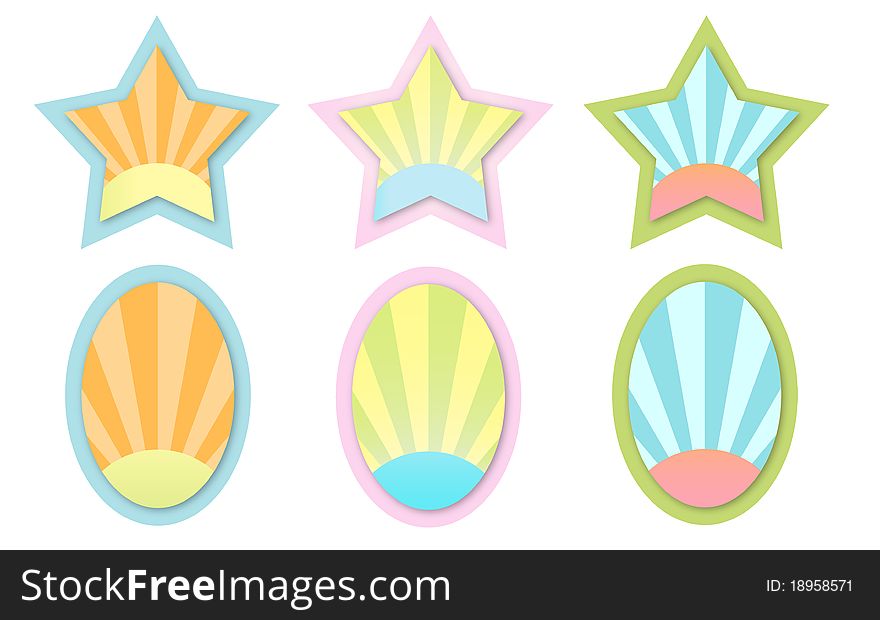 Six baby ornaments vector illustration