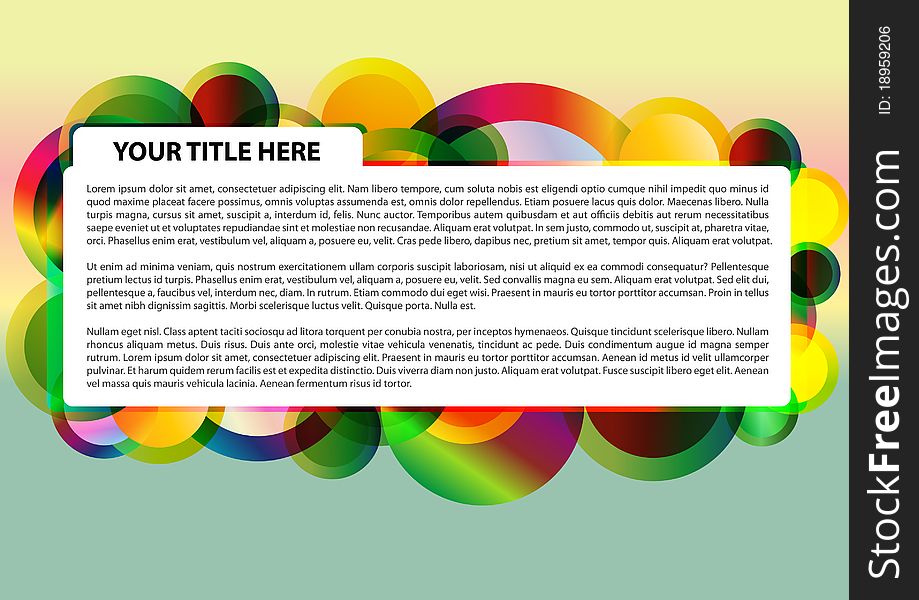 Colorful Vector Circles Background For Text. Colorful Vector Circles Background For Text