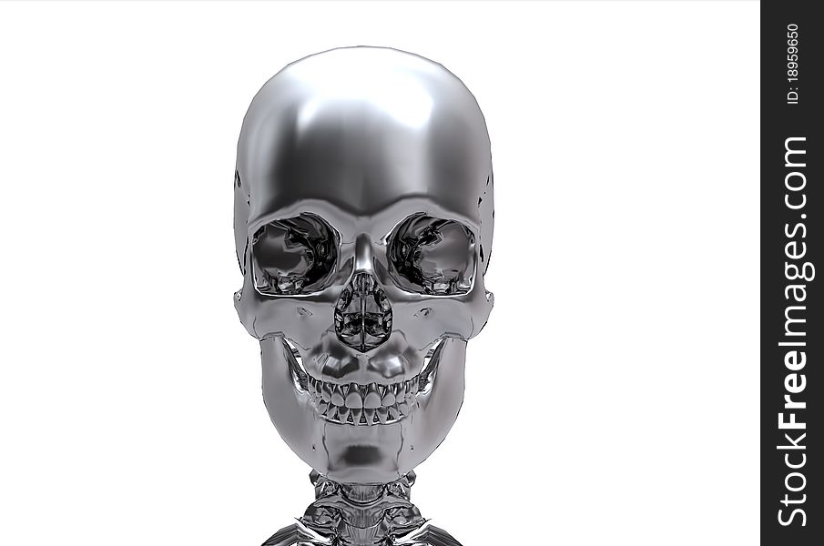 Silver Human Skull