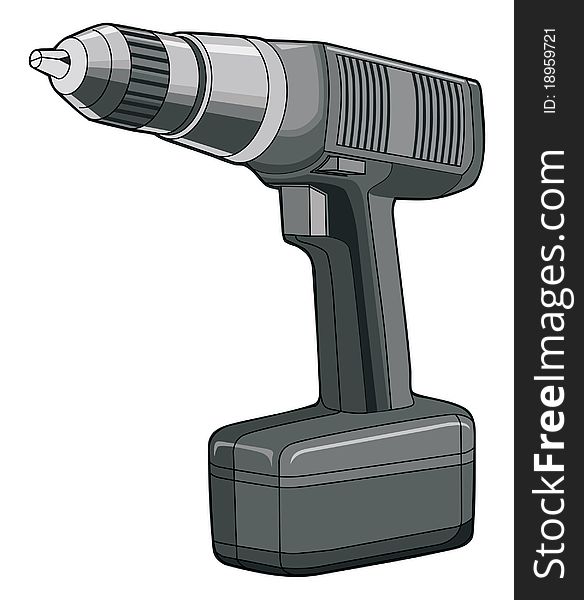 Illustration of a rechargeable drill.