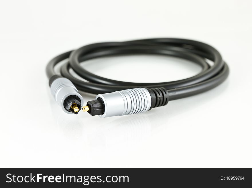 Digital optical jack on white background