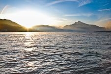 Beautiful View On Alps Mountains And Big Lake Royalty Free Stock Photos Beautiful View On Alps Mountains And Big Lake Royalty Free Stock Photos
