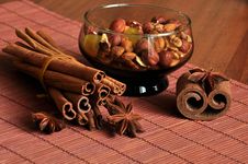 Cinnamon And Nuts Royalty Free Stock Images