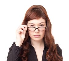 Business Woman With Glasses Stock Photography