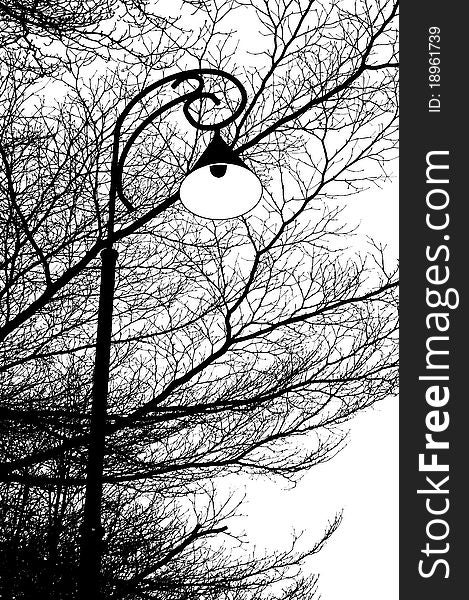 The illustrations of street lamp