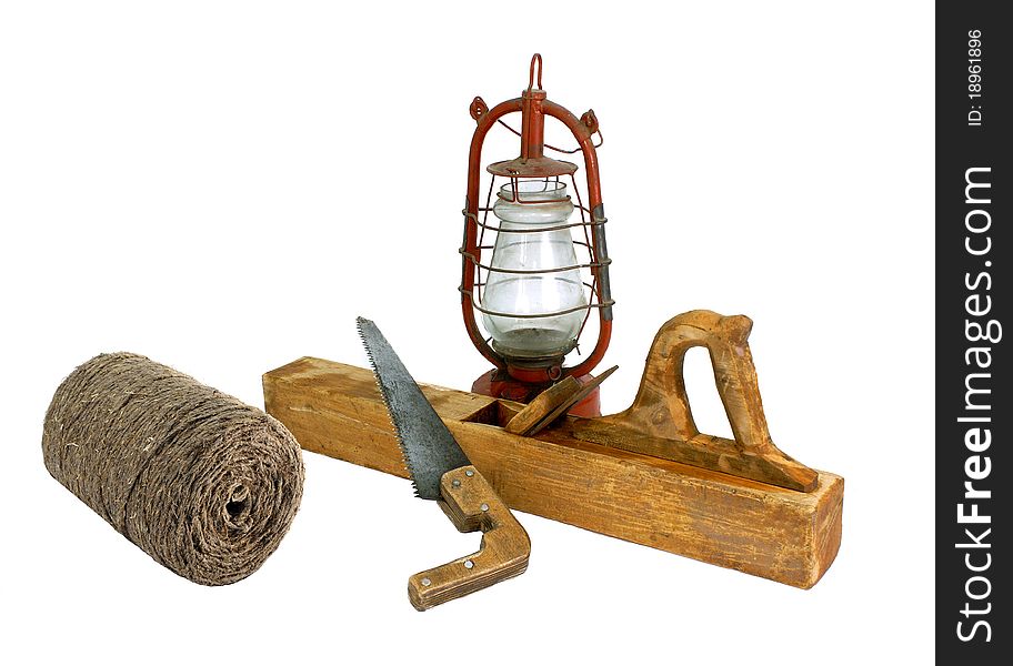 jioners tools and old oil lamp.write background. . jioners tools and old oil lamp.write background. .
