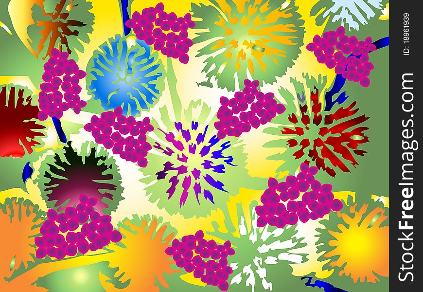 Color flowers abstract background