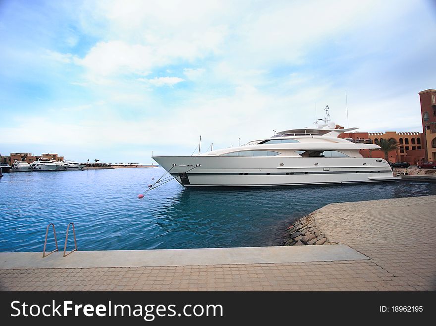 Luxury yachts at El Gouna, Egypt, on the Red Sea.