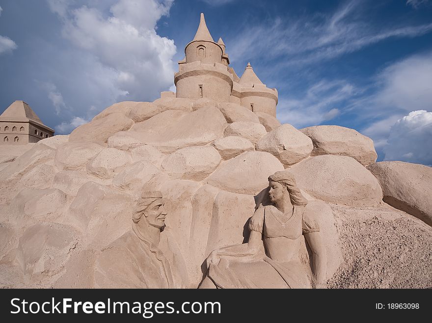 Sand Castle And Sculpture.