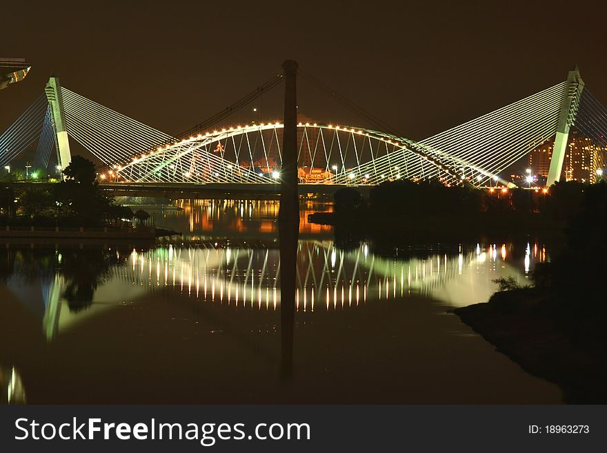 Seri Saujana Bridge at night, Putrajaya, Malaysia