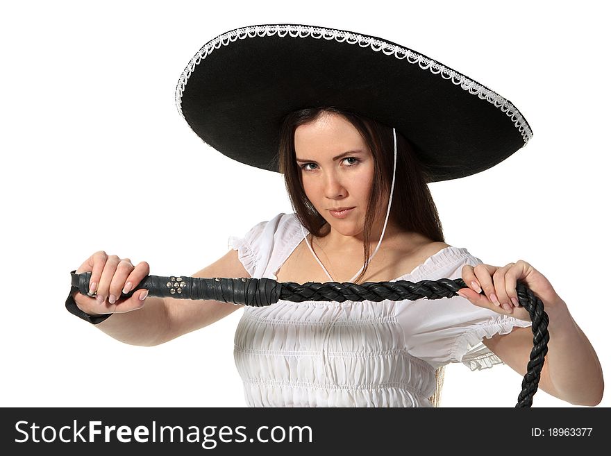 Woman in a mexican costume. Woman in a mexican costume