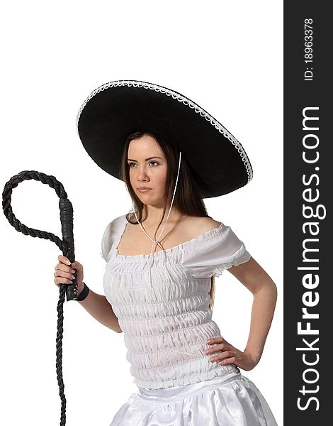 Woman in a mexican costume. Woman in a mexican costume