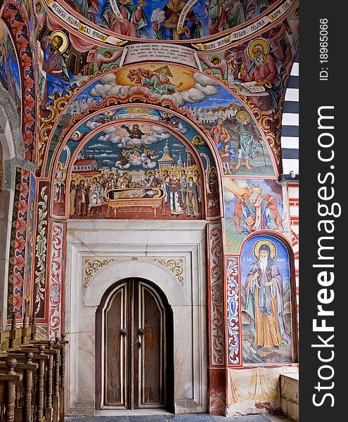 Ceiling of Rila Monastery in Bulgaria