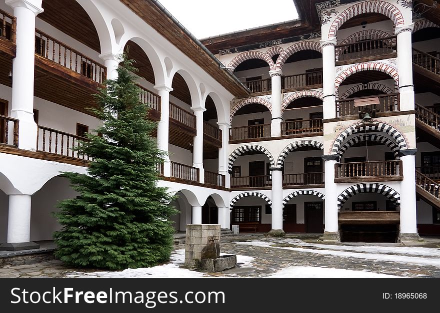 Rila monastery in winter, the most famous Bulgarian monastery. Rila monastery in winter, the most famous Bulgarian monastery