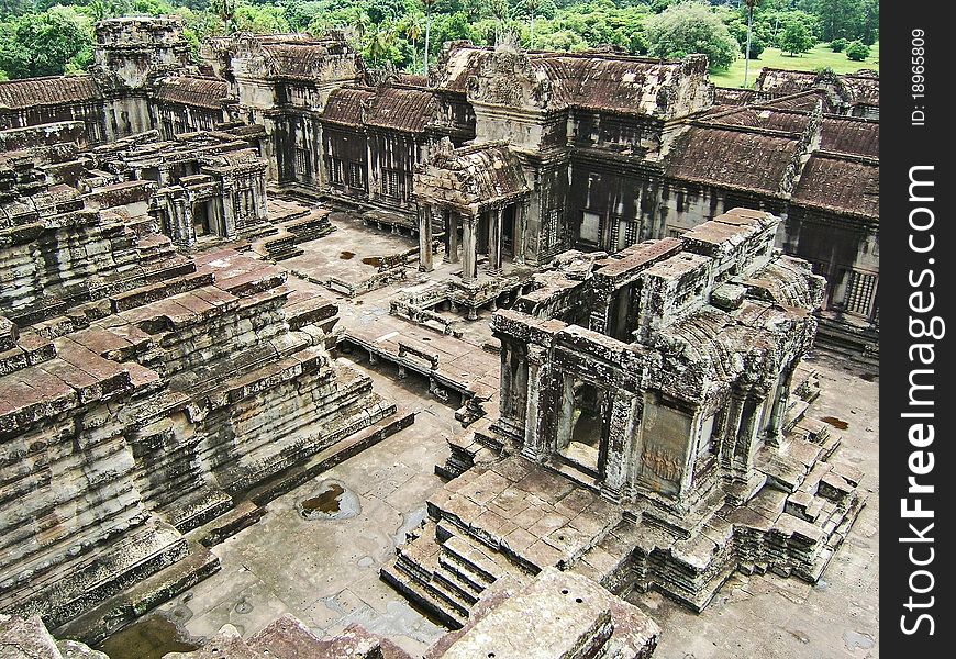 View from the Angkor Wat temple. View from the Angkor Wat temple.