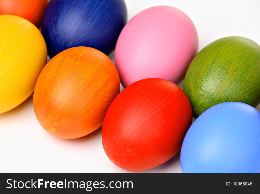 Easter Eggs, Isolated On White
