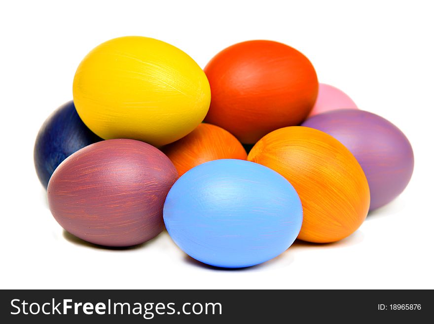 Easter Eggs, Isolated On White