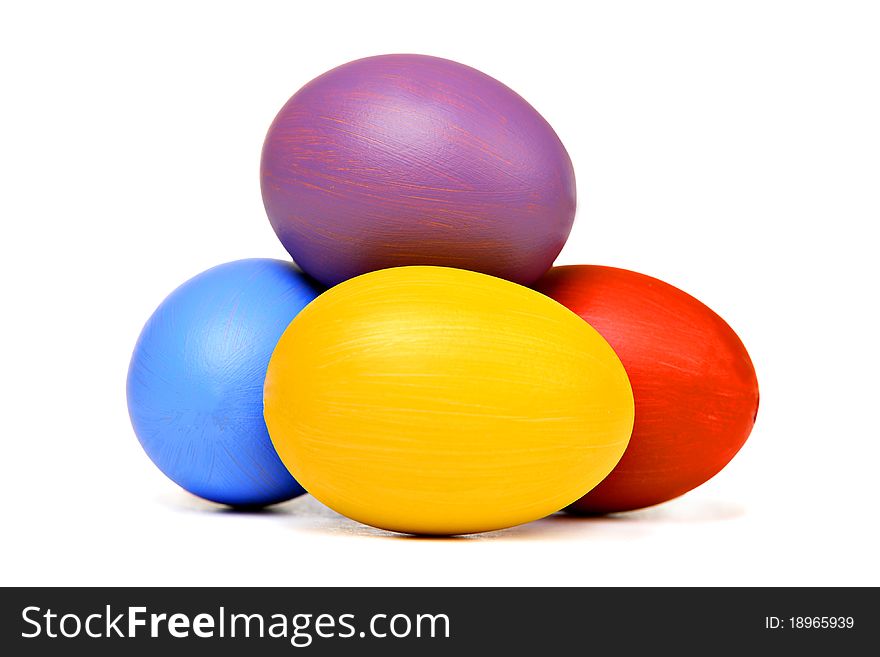Colorful Easter eggs, isolated on white