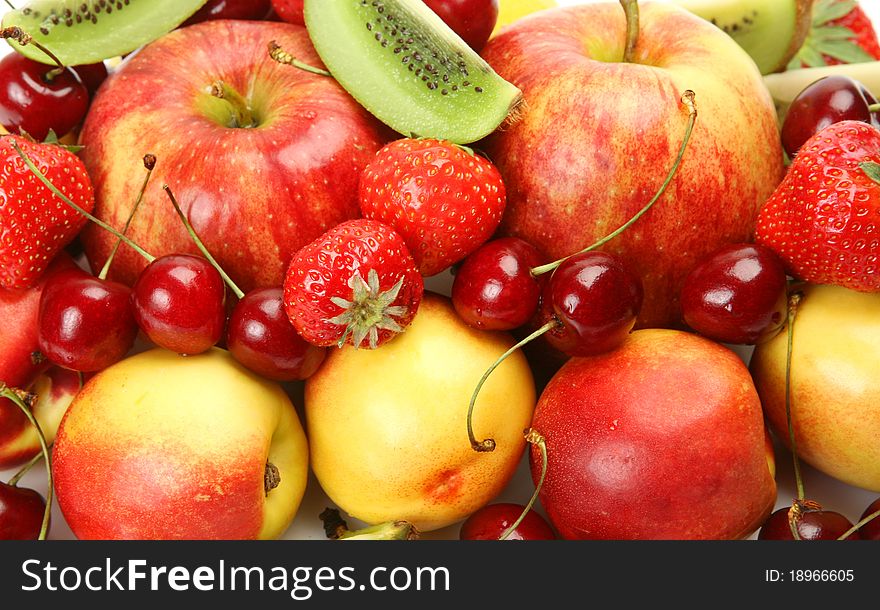Ripe fruit and fresh berries. Ripe fruit and fresh berries