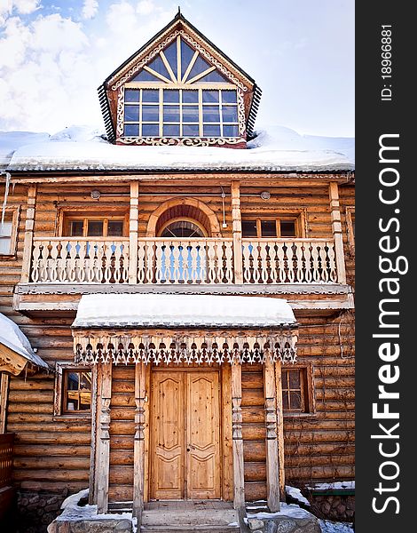 Peasant's log hut also known as izba in Russia