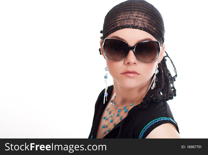 Young woman posing with vintage fashion accessories. Young woman posing with vintage fashion accessories