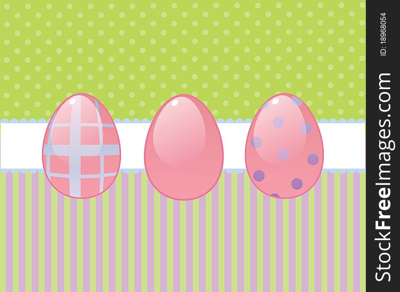 Vector background with ornamented easter eggs for holiday designs