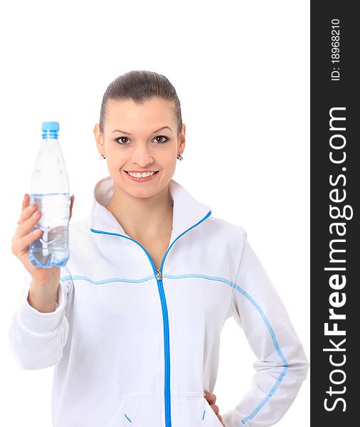 Woman In Sportswear Drinking