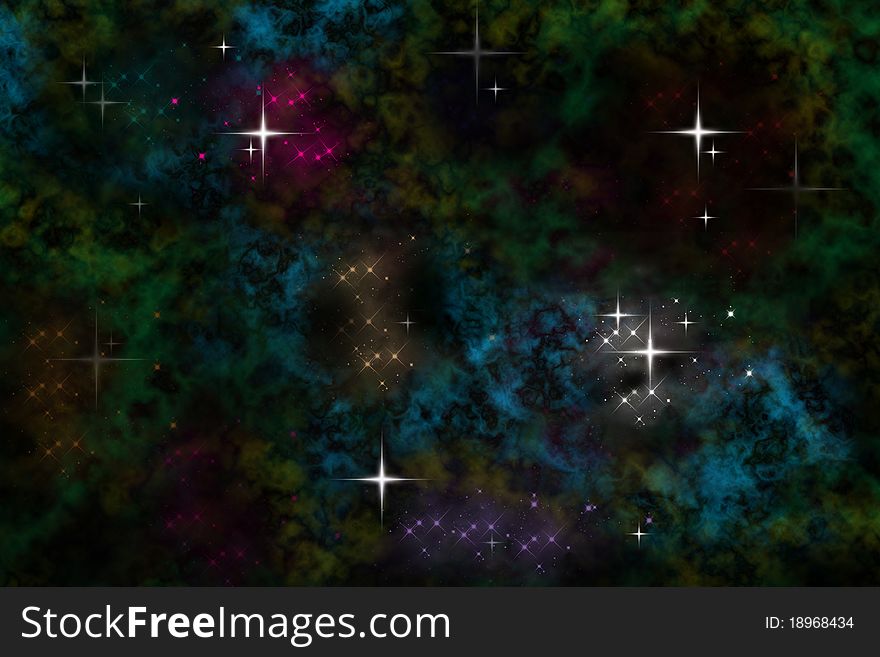 Illustration of dark colored nebula. Illustration of dark colored nebula