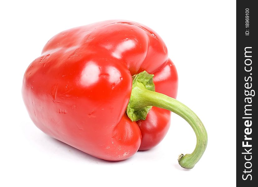 Isolated red bellpepper on a white background