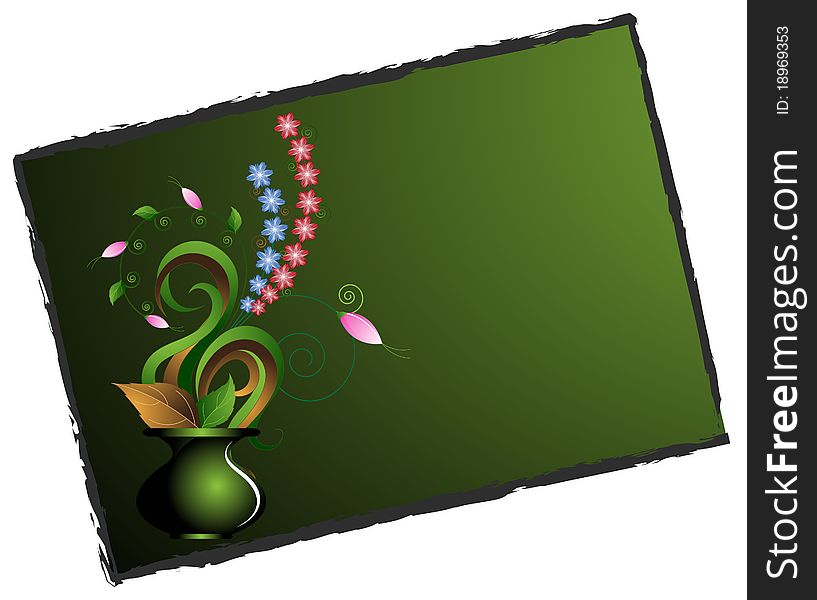 Bouquet from leaves and wild flowers on darkly green background. Bouquet from leaves and wild flowers on darkly green background.