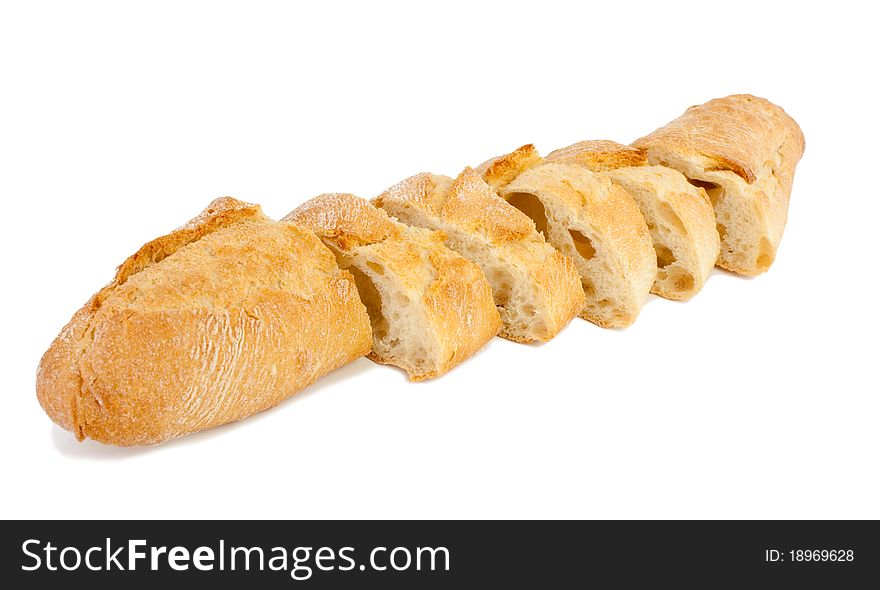 Bread (baguette) Is Cut.