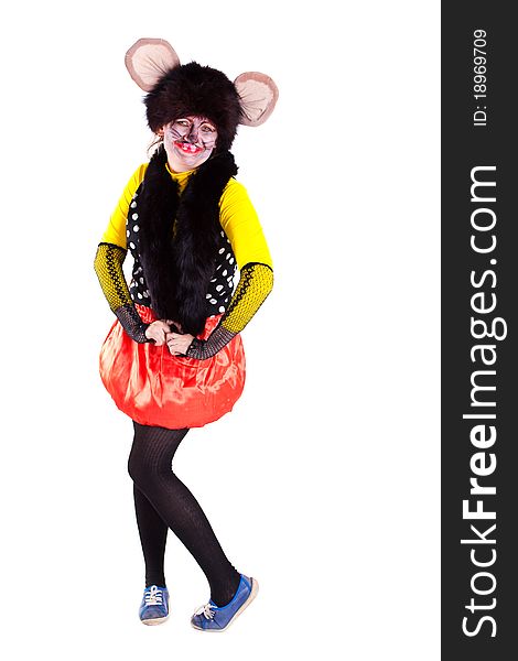 A girl dressed as a mouse