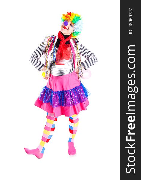 Girl in bright carnival costumes