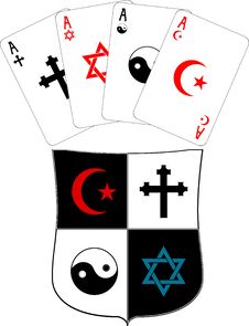 Shield And Religious Aces Stock Photos