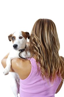 Woman And Her Dog Stock Photo Woman And Her Dog Stock Photo