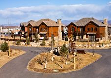 Luxury Cozy Holiday Houses Near A Moutain Royalty Free Stock Photography Luxury Cozy Holiday Houses Near A Moutain Royalty Free Stock Photography