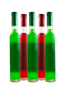 Green And Red Wine Bottle Stock Photo Green And Red Wine Bottle Stock Photo