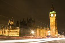 The Houses Of Parliament At Night Stock Photos
