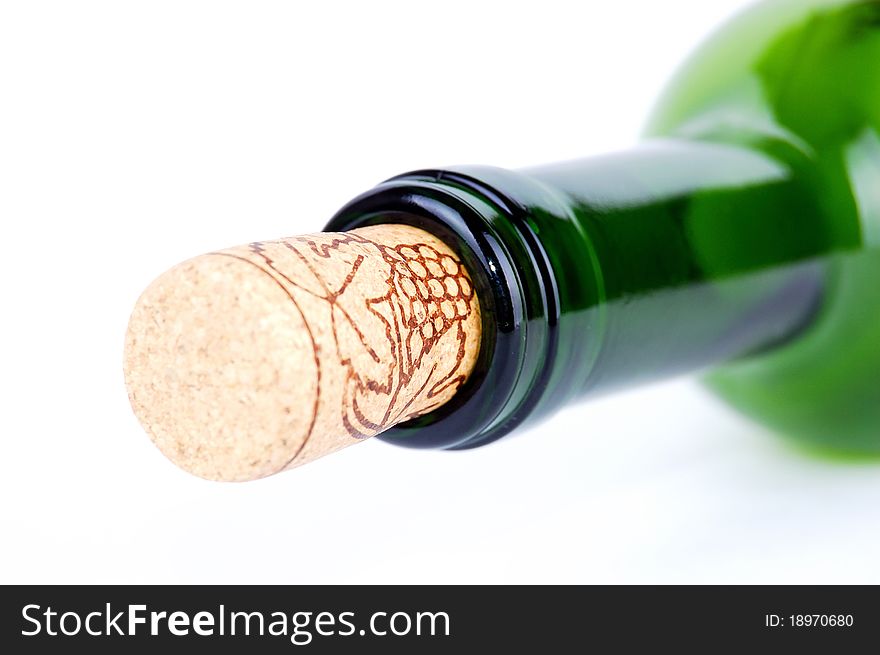 Bottle of wine on a white background