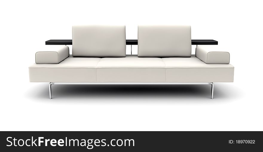 Isolated white sofa on a white background