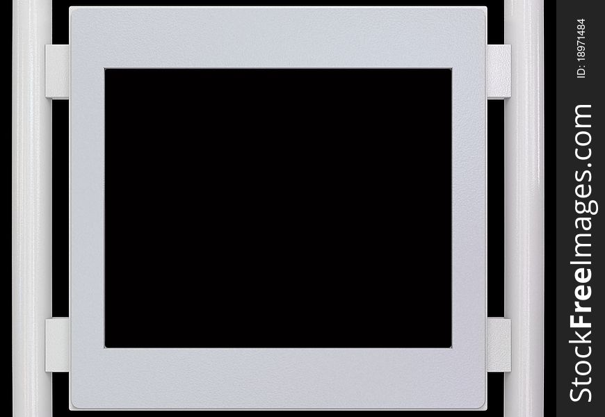 White metall touchscreen of the terminal for digital payments. White metall touchscreen of the terminal for digital payments.