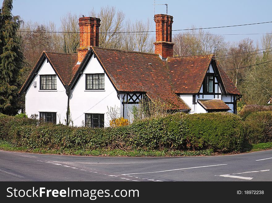 Traditional English Rural Cottage In Early Aurumn