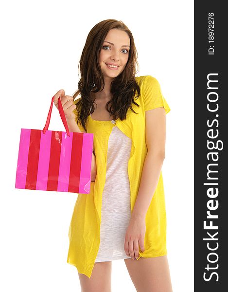 Happy Woman With Shopping Bag