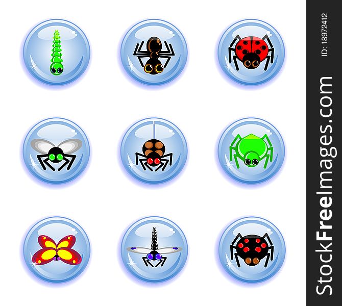 Insect buttons set