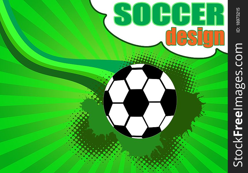 Soccer poster with soccer ball, illustration