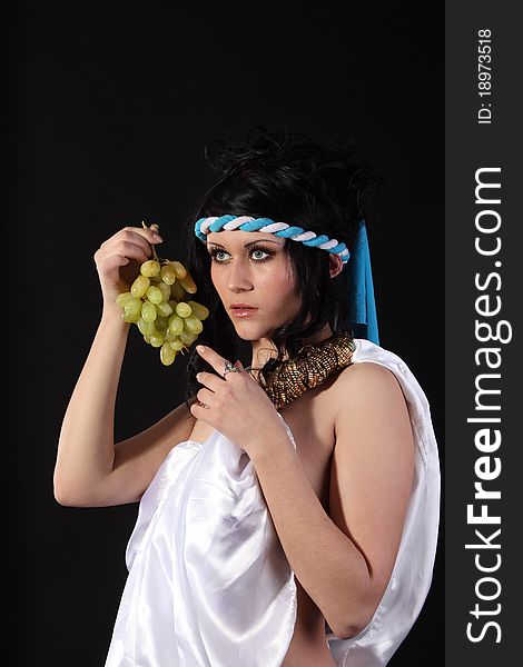 Ancient Greece Woman With A Bunch Of Grapes