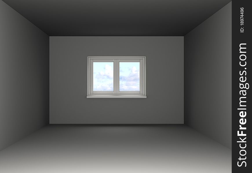 3d illustration of empty room template