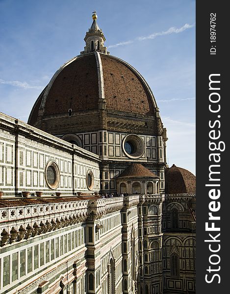 View of the Dome of Florence Cathedral from Giotto's Tower. View of the Dome of Florence Cathedral from Giotto's Tower